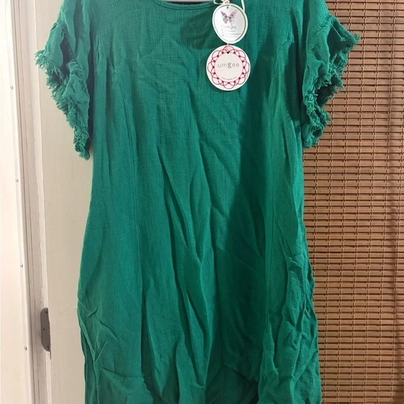 Umgee Teal Textured Dress - Picture 1 of 4